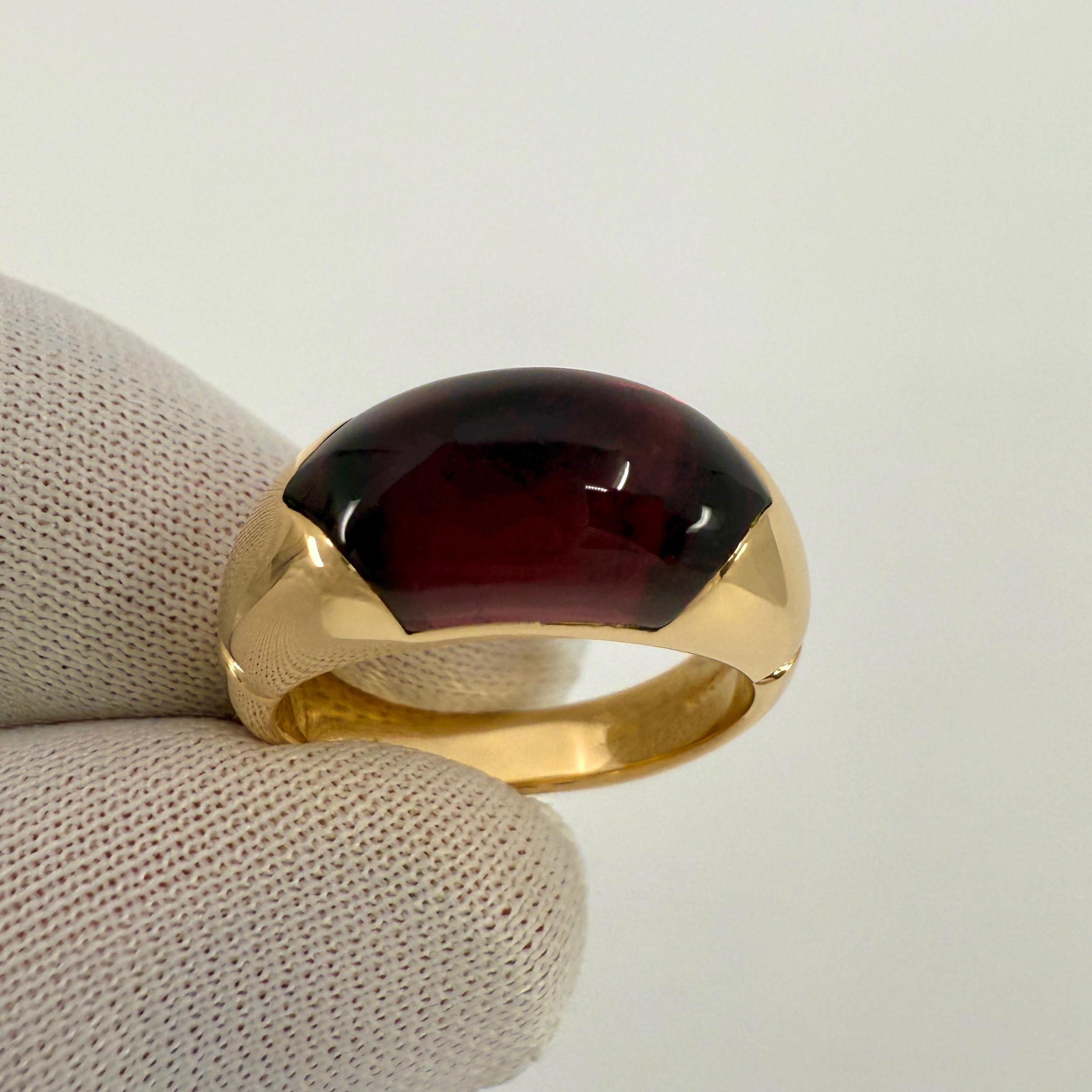 Bvlgari Certica Tronchetto 18k Yellow Gold Rubellite Pink Purple Tourmaline Ring In Excellent Condition For Sale In Birmingham, GB