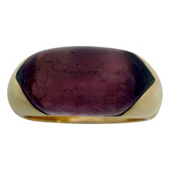 Bvlgari Certica Tronchetto 18k Gelbgold Rubellit Rosa Lila Turmalin Ring