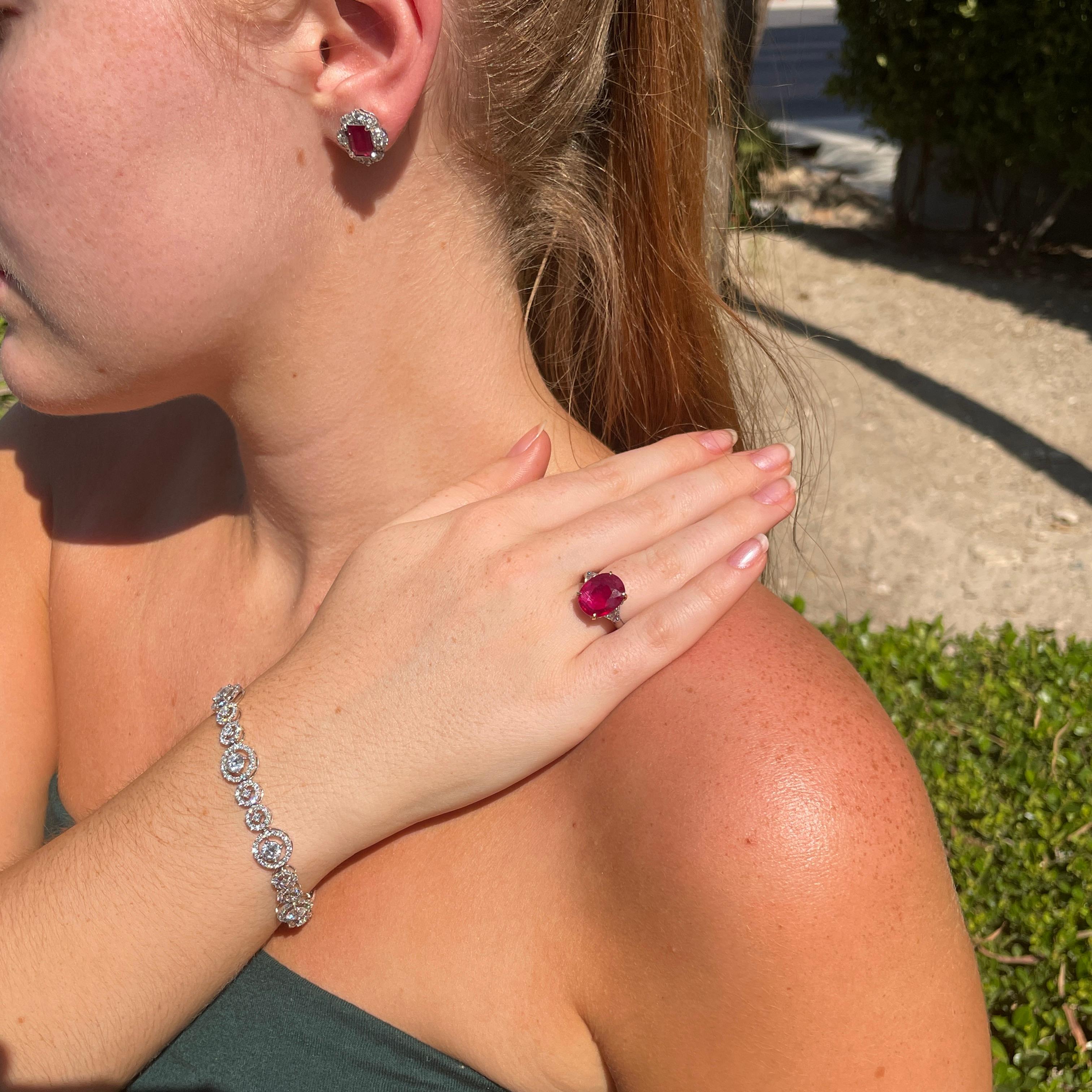 Anillo certificado Bvlgari de 5,30 quilates de rubí rojo de Birmania sin calor 2