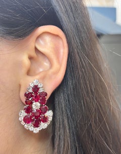 Pendientes de rubí birmano natural certificado Bvlgari