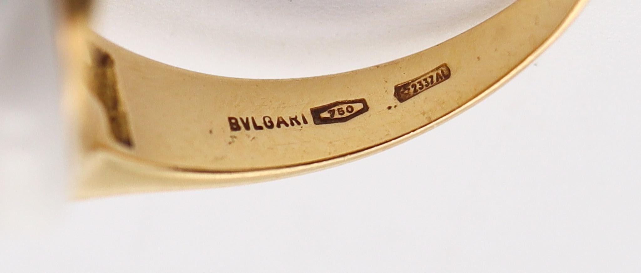Women's BVLGARI Chandra Cocktail Ring In 18Kt Yellow Gold With Two Tourmalines