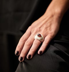 Bvlgari Chandra Porcelain Rubellite Ring, ca 1990.