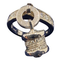 Bvlgari Charms B01 Ring 18 Karat White Gold and Diamonds