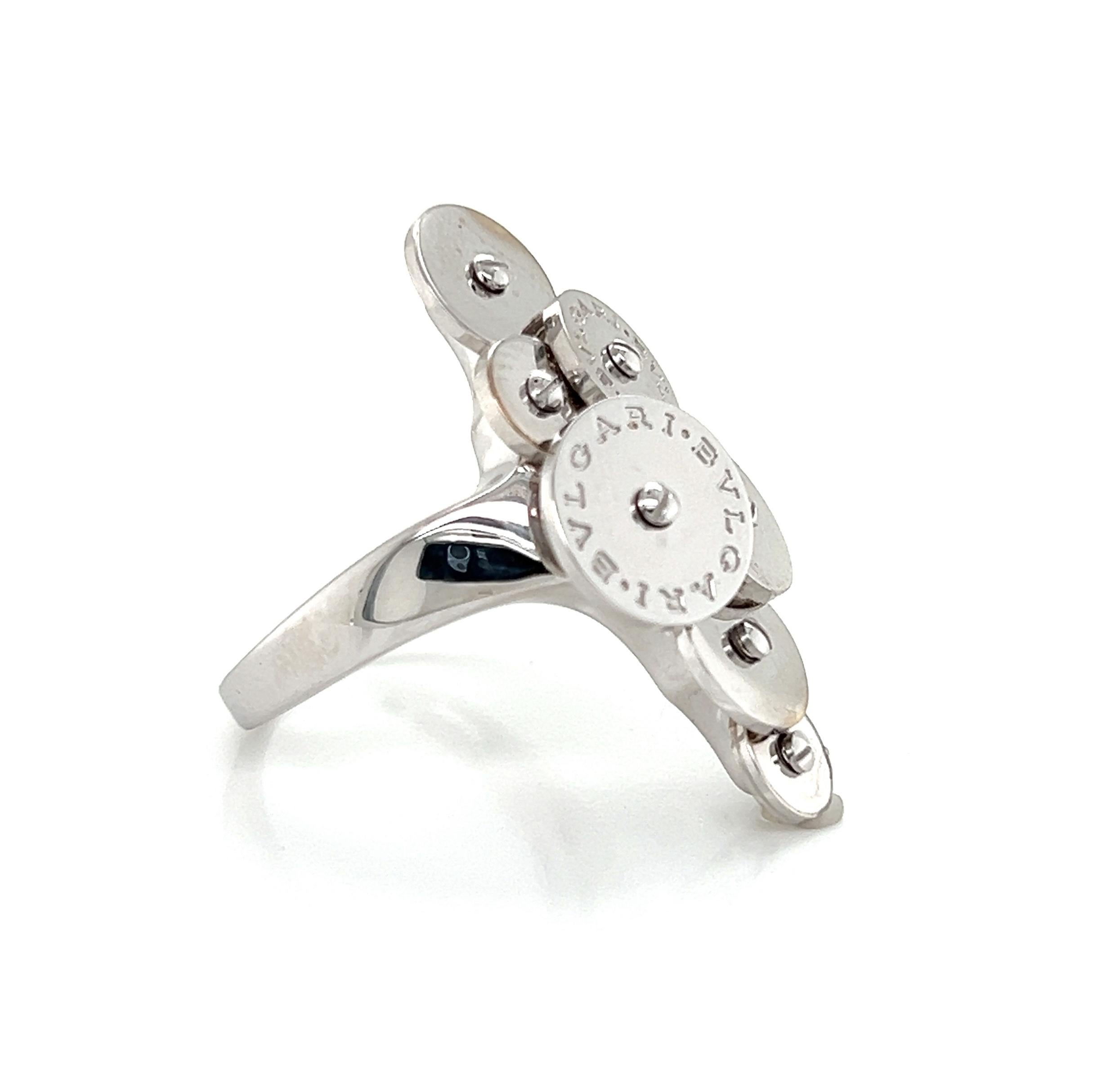 Moderno Anello Bvlgari Cicladi in oro bianco 18k a 7 dischi - Misura 7 in vendita