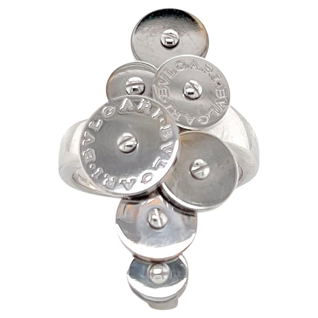 Bvlgari Cicladi Anillo 7 Discos Oro Blanco 18k - Talla 7