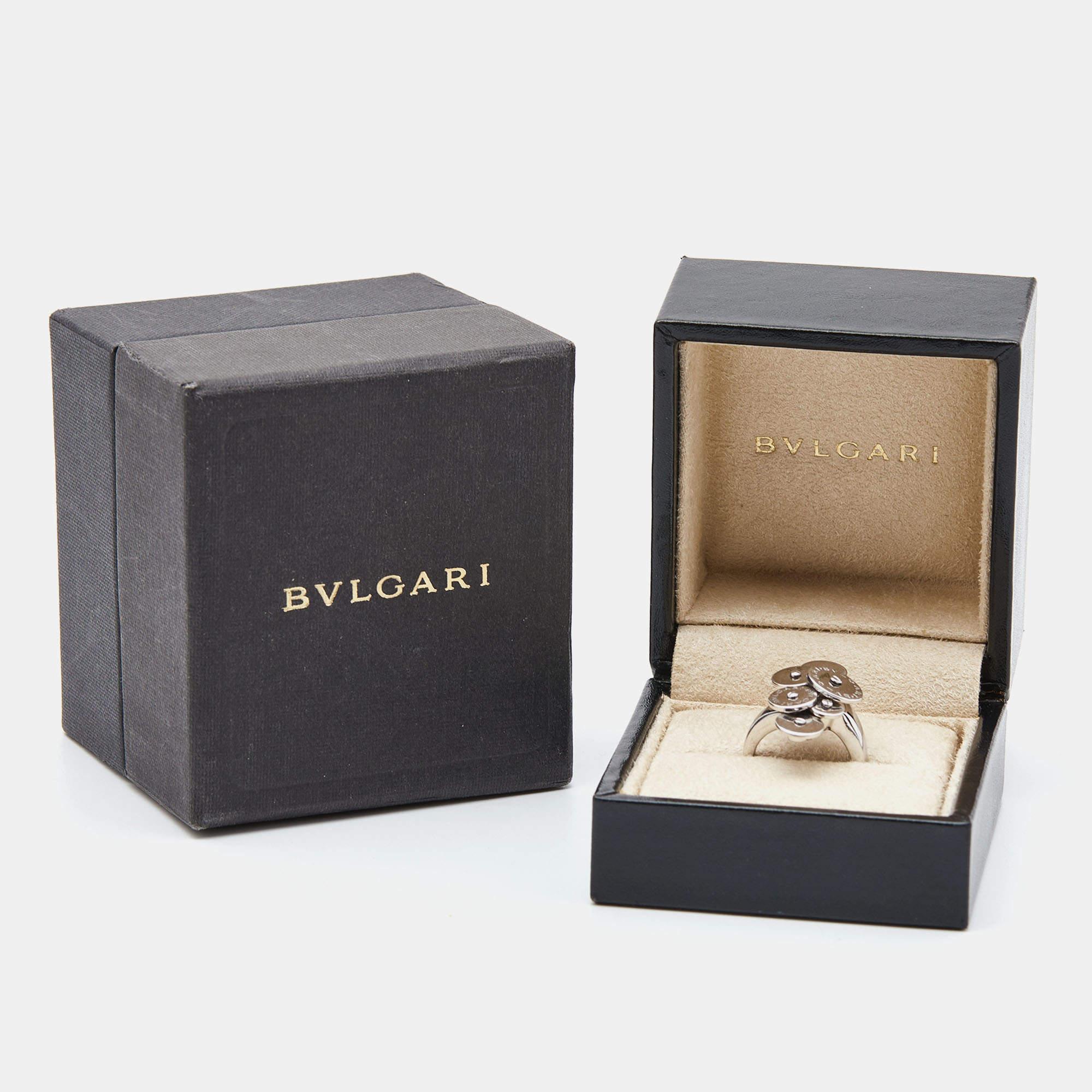 Women's Bvlgari Cicladi 18k White Gold Ring Size 50