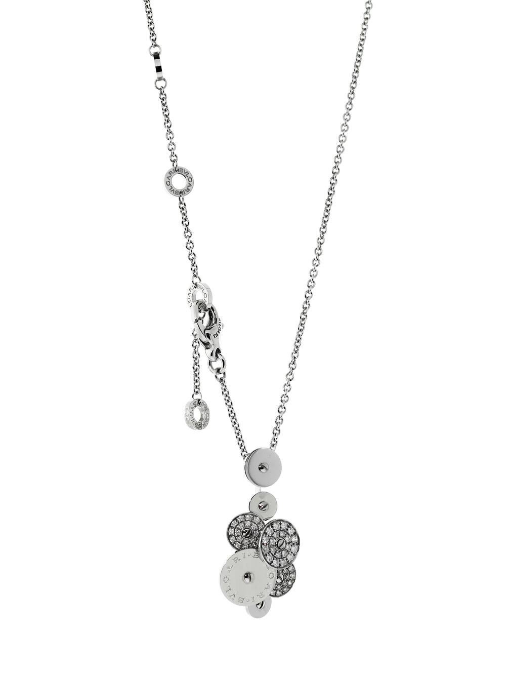 Bvlgari Cicladi Kollektion Diamant-Anhänger und Kette aus 18 Karat Weißgold mit Diamanten (Moderne)