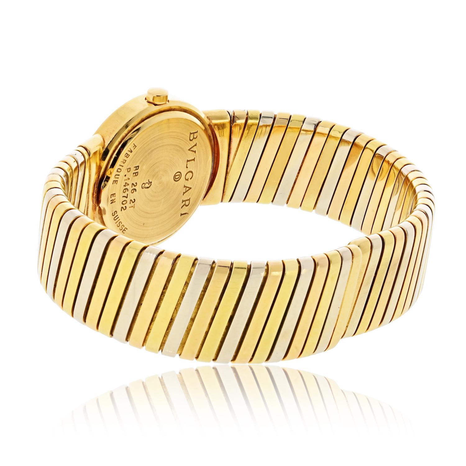 Reloj de cuarzo Bvlgari Circa 1990 18K Two Tone BB 26 2T 26mm Dial en Excelente estado para la venta en New York, NY