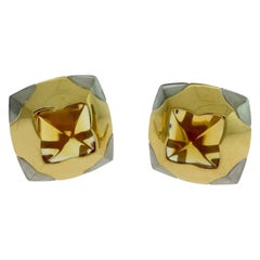 Bvlgari Citrine Gold Pyramide Earrings