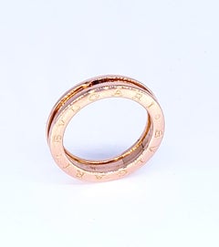 Bvlgari Classic Pink Rose Gold Wedding Band Ring 18 Karat Gold