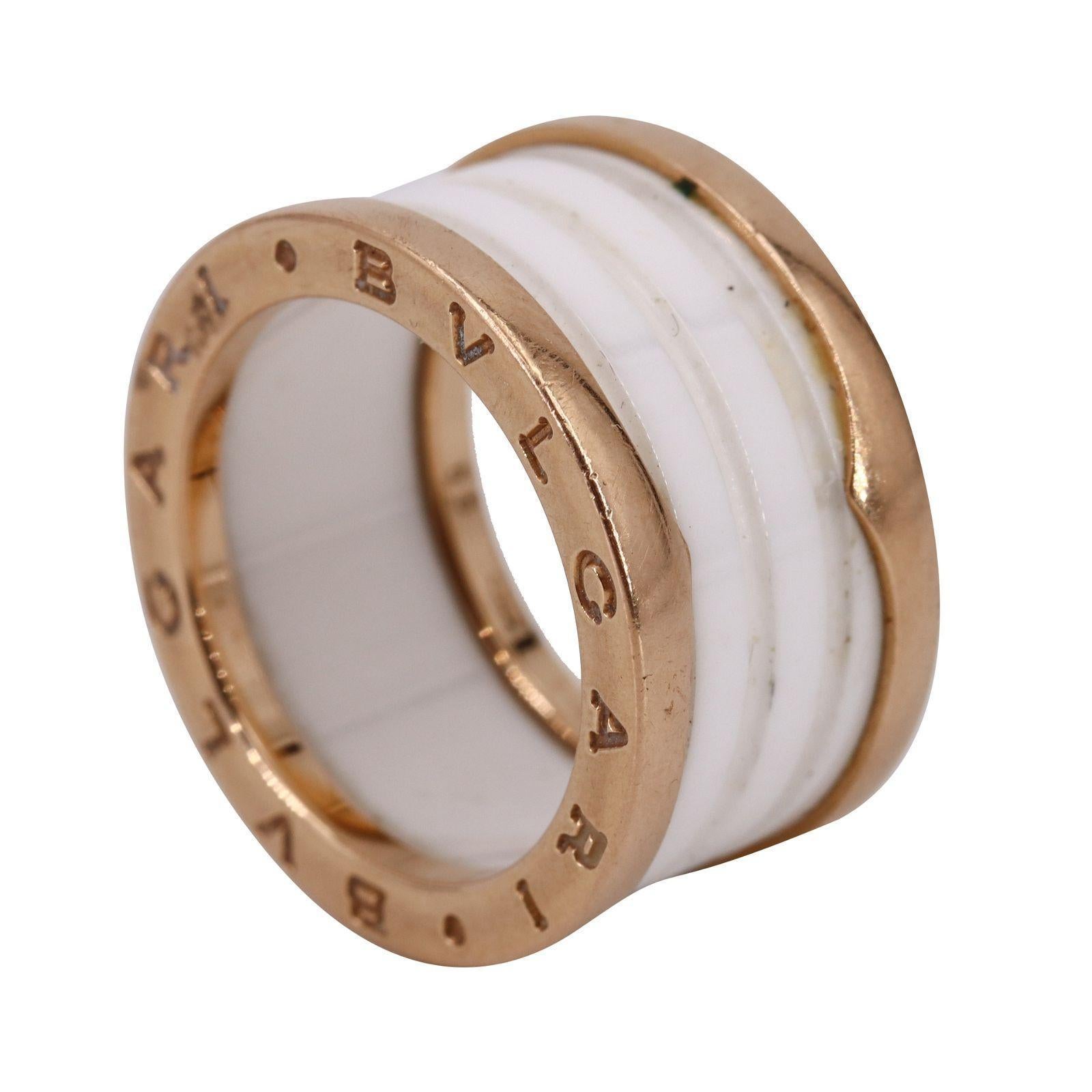 Bvlgari Classic 18K Gelbgold B.ZERO1 Keramik Ring (Zeitgenössisch) im Angebot