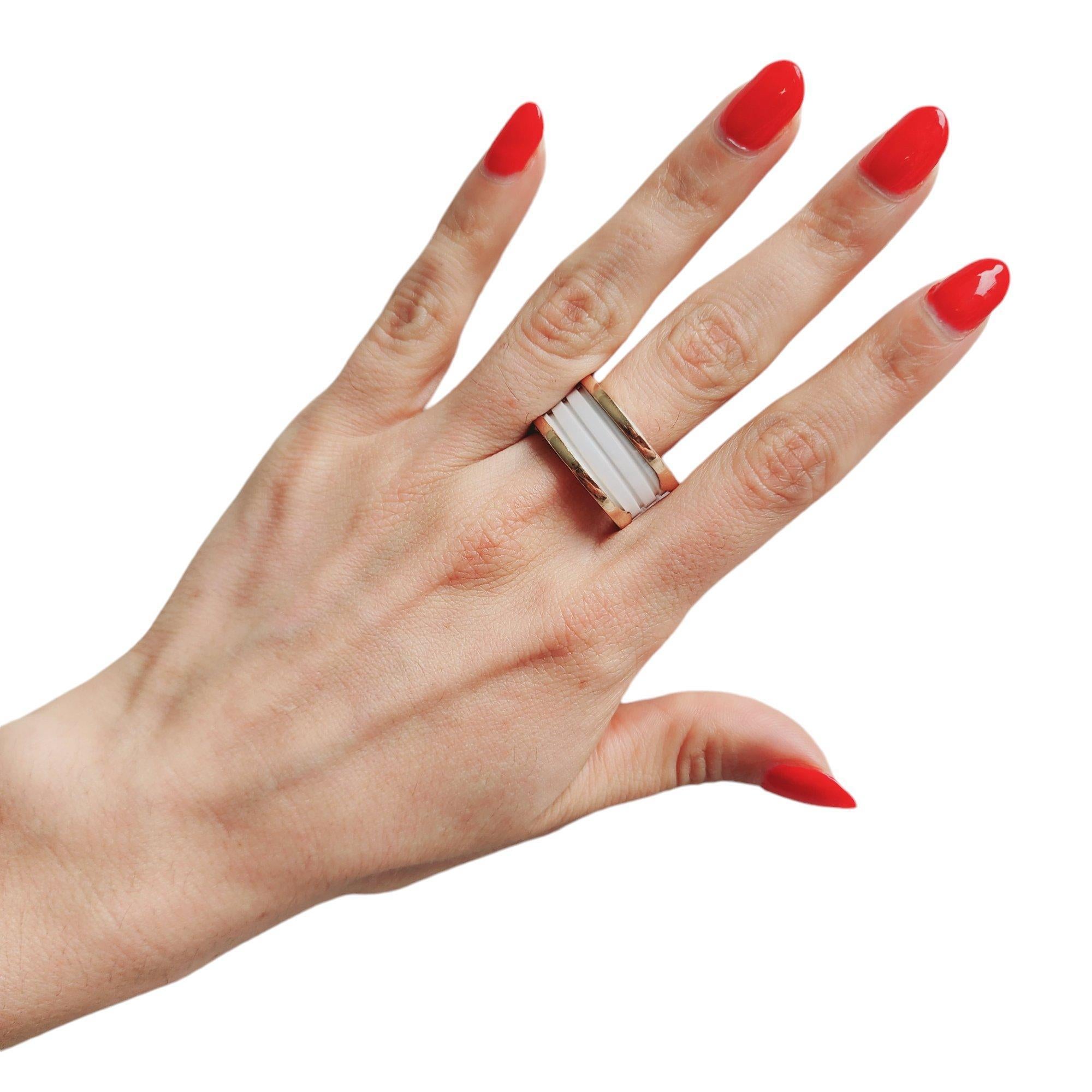 Bvlgari Classic 18K Gelbgold B.ZERO1 Keramik Ring im Angebot 1