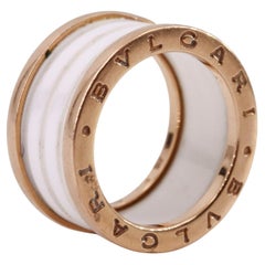 Bvlgari Classic 18K yellow Gold B.ZERO1 Ceramic Ring