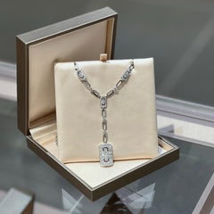 Bvlgari Classic Parentesi Full Diamond Paperclip Necklace, High Jewelry
