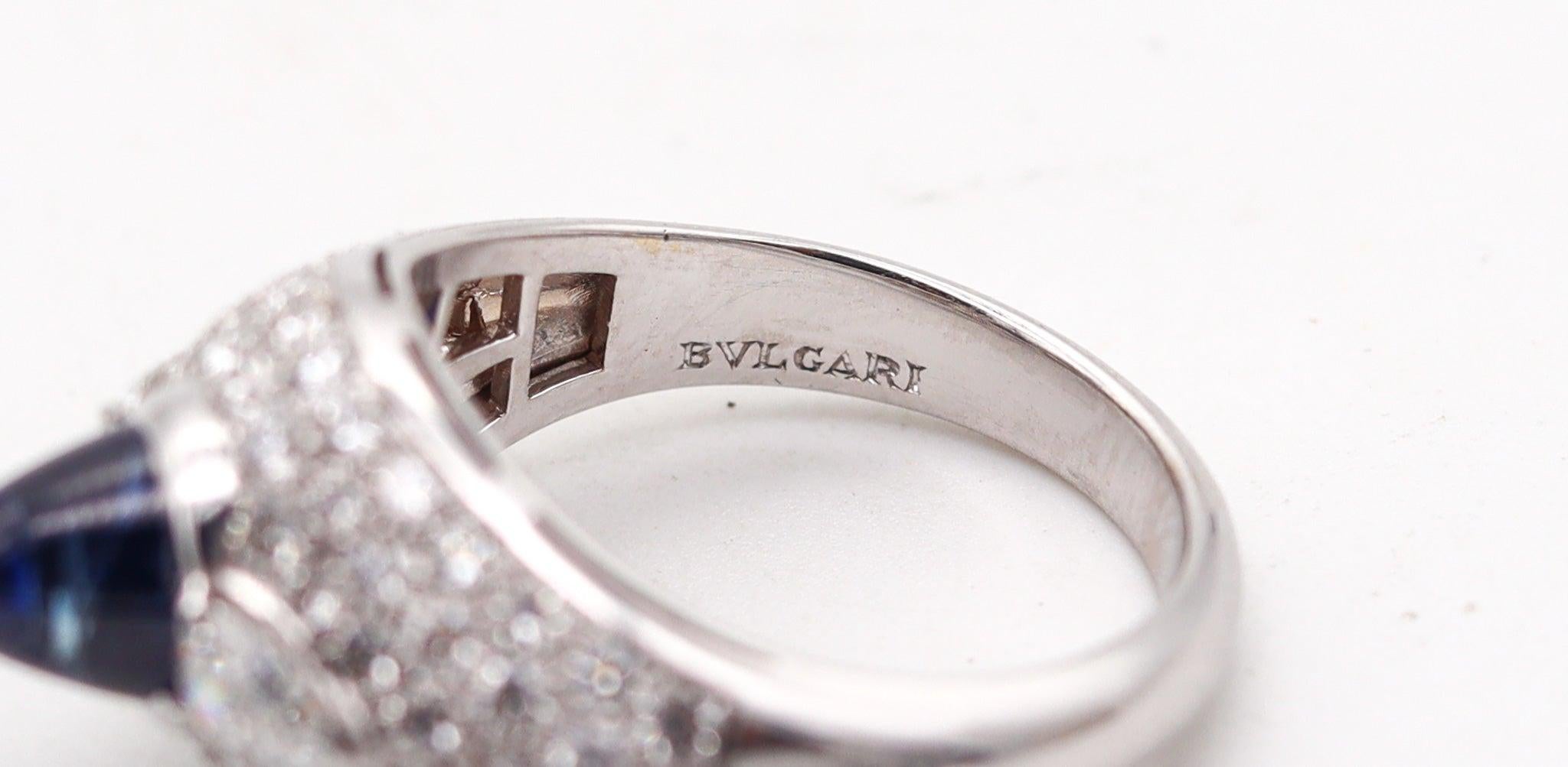 BVLGARI Cocktail Ring In 18Kt Gold With 4.74 Ctw In Diamonds And Sapphire For Sale 1
