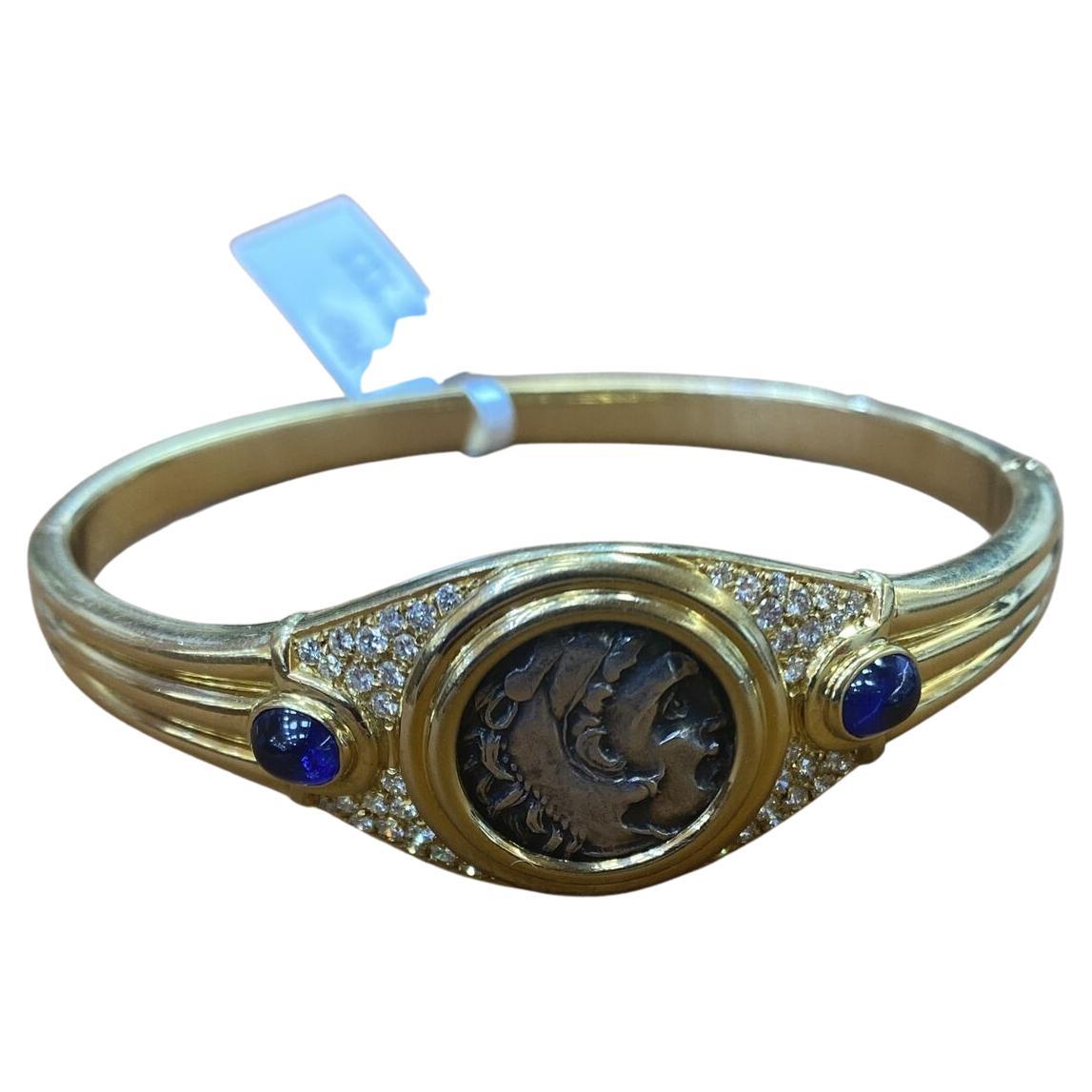 Bvlgari Bracelet à pièces de monnaie et diamants en vente