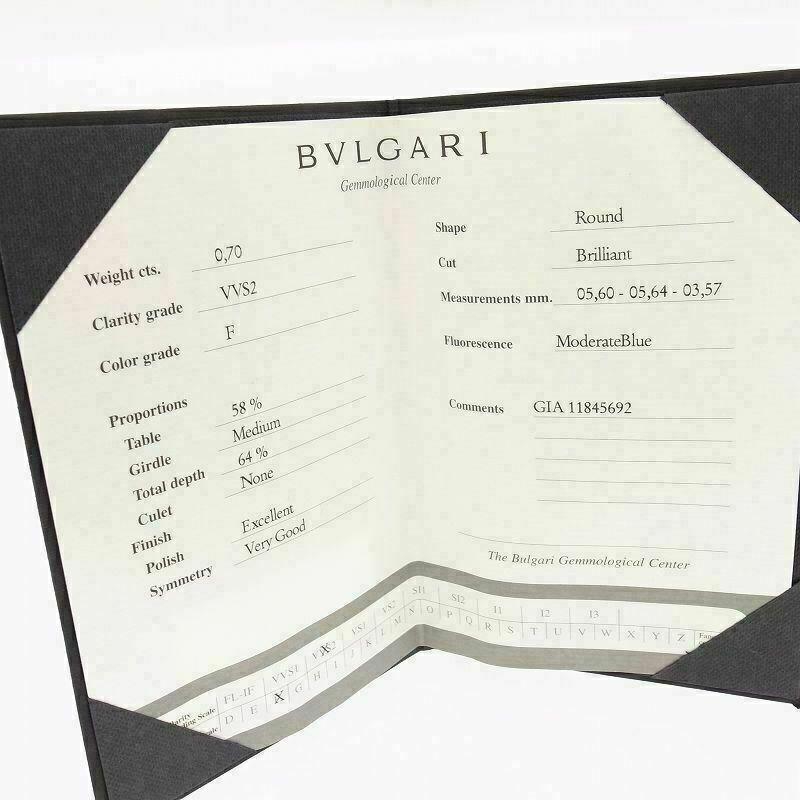 Bvlgari Corona 0.70ct Diamond Solitaire Ring Platinum 950 US 6.25 4