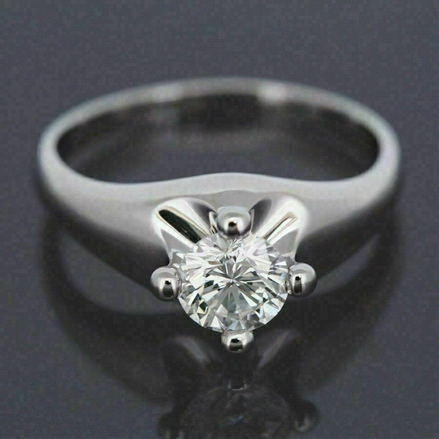 Round Cut Bvlgari Corona 0.70ct Diamond Solitaire Ring Platinum 950 US 6.25