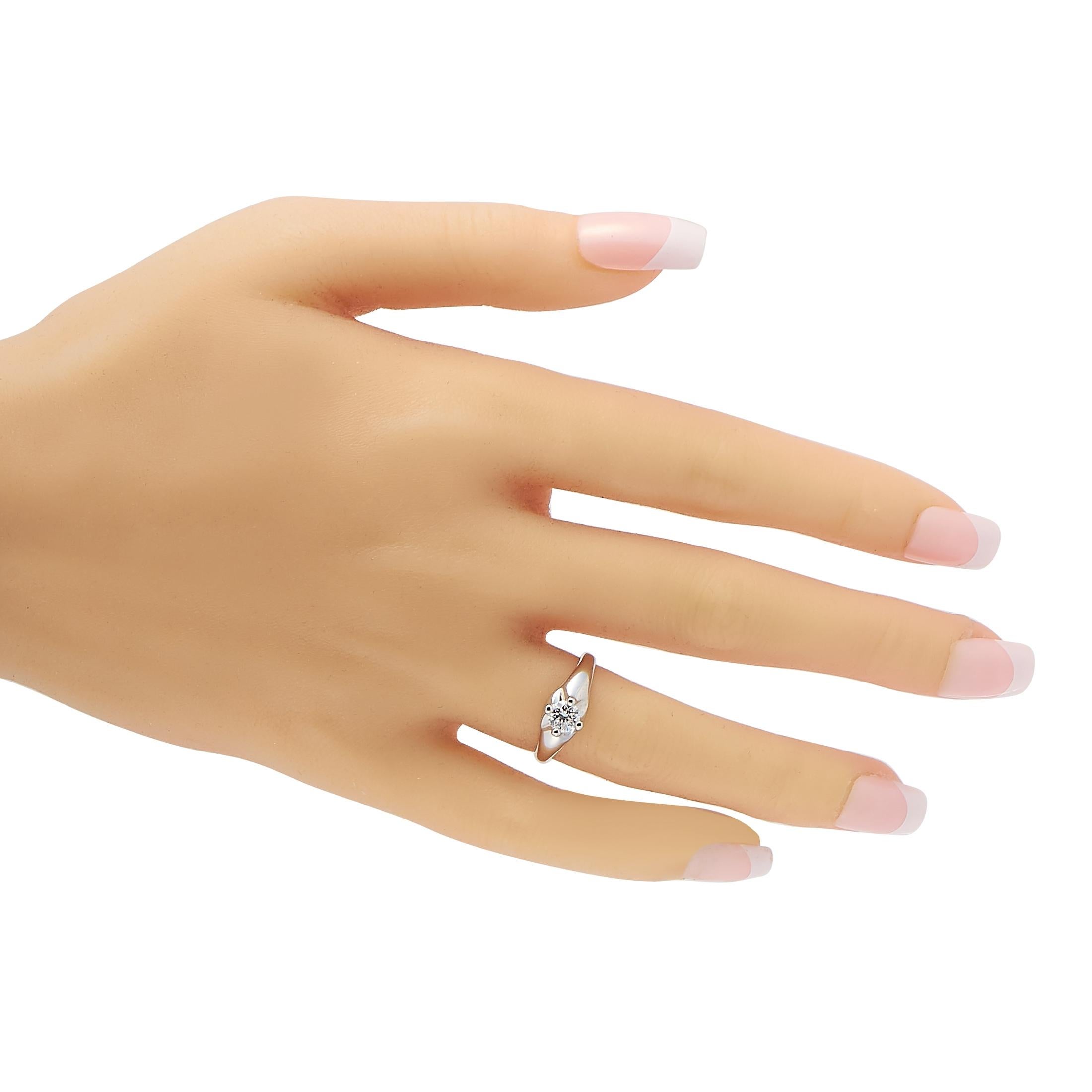 Bvlgari Corona Verlobungsring, 18 Karat Weißgold 0,50 Karat Diamant Solitär (Rundschliff)