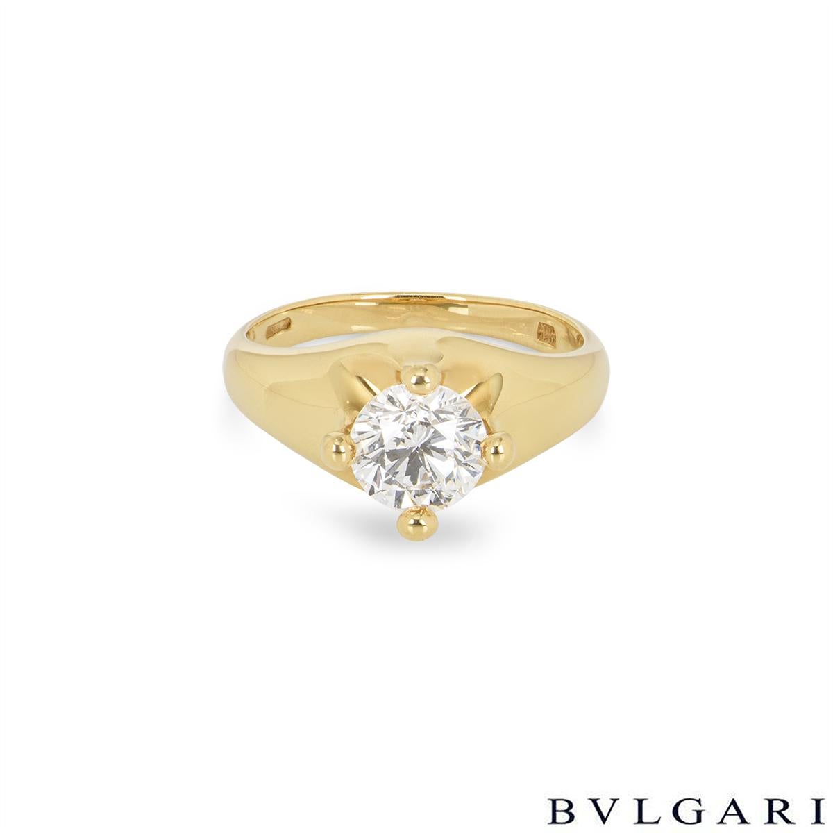 Bvlgari Corona Diamant-Ring 1,00ct F/VS1 (Rundschliff) im Angebot