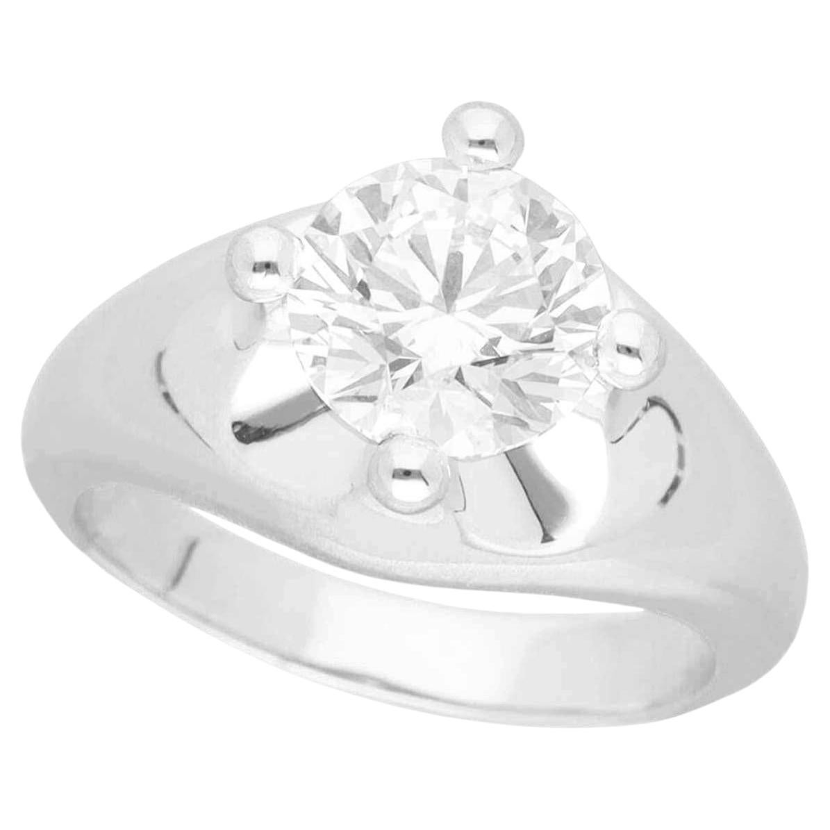 Bvlgari Corona : bague solitaire en platine sertie d'un diamant rond GIA de 1,67 ct, D VS1, taille 4,75 en vente
