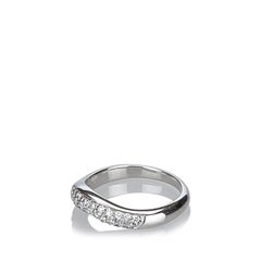 Bvlgari Corona Platinum Pave Diamond Set Curved Ring