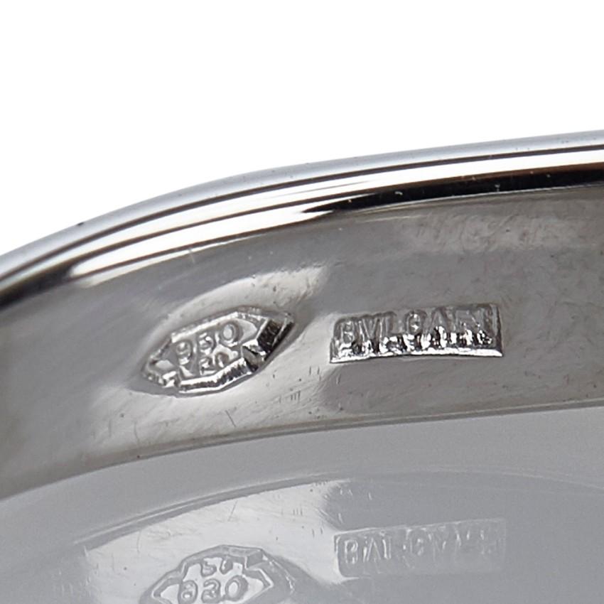 Bvlgari Corona Platinum Pave Diamond Set Curved Ring 1