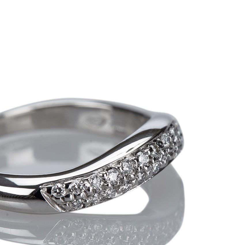 Bvlgari Corona Platinum Pave Diamond Set Curved Ring 3