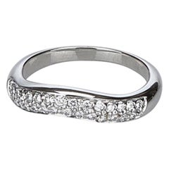 Bvlgari Corona Platinum Pave Diamond Set Curved Ring