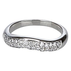 Bvlgari Corona Platinum Pave Diamond Set Curved Ring