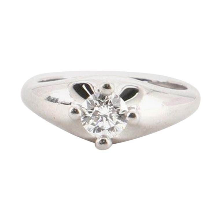 Bvlgari Corona Ring Platinum with RBC Diamond E/VS1 .40 Carat at 1stDibs