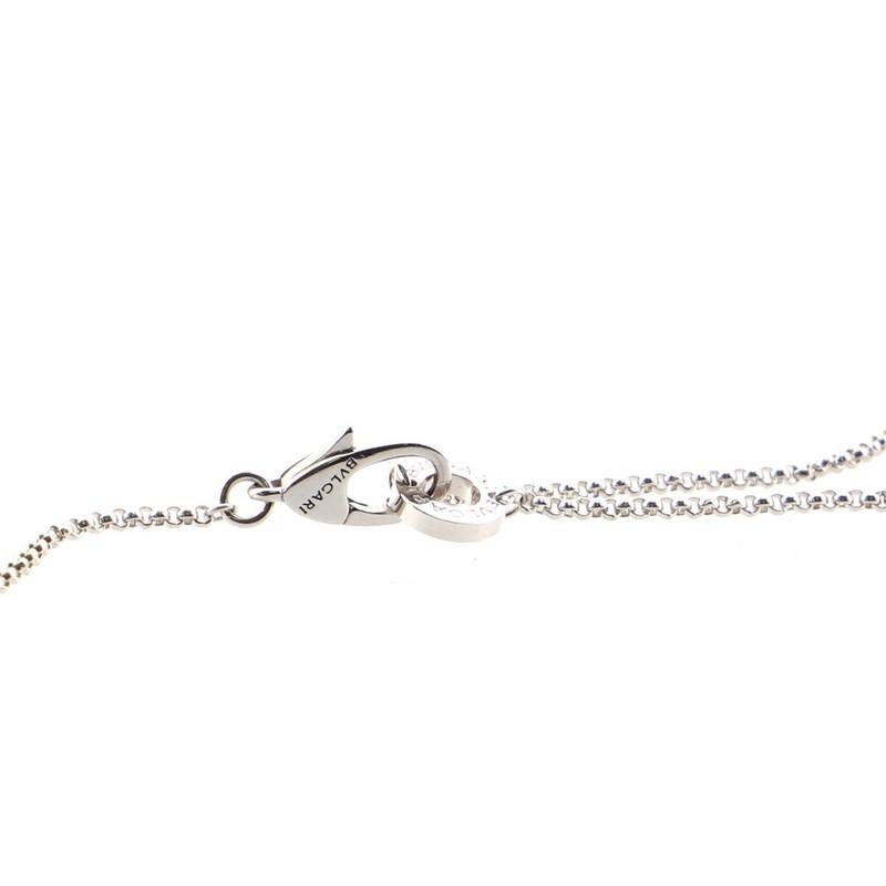 Bvlgari Croce Anhänger Halskette 18K Weißgold und Pave-Diamanten Damen
