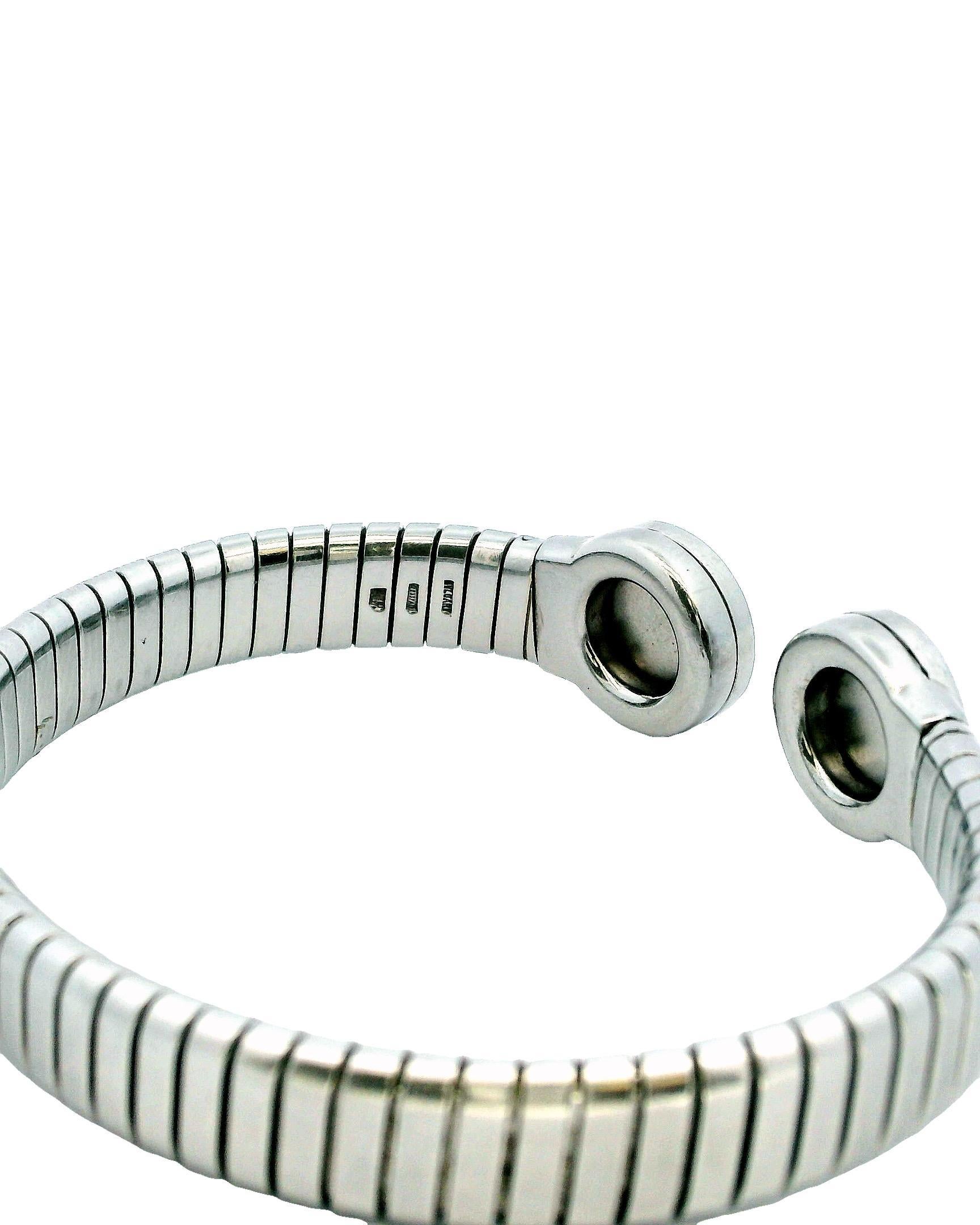 da uomo o donna Bracciale Bvlgari con intarsio di onice e terminali in acciaio inox con scatola in vendita