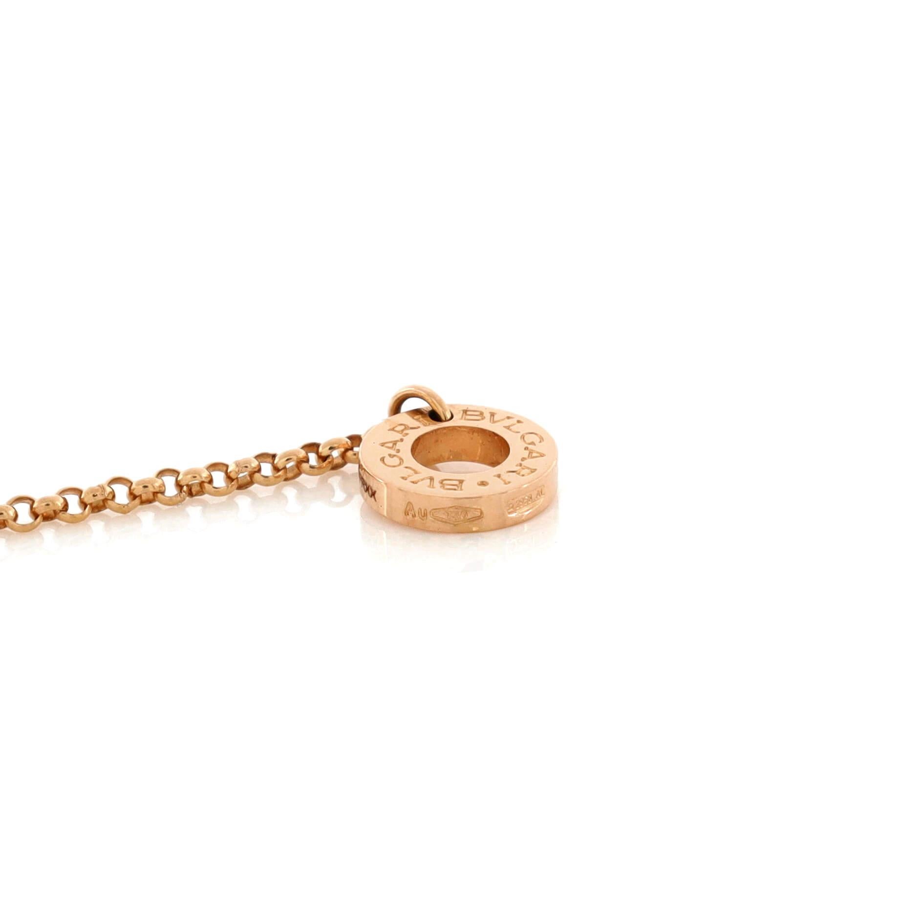 Bvlgari Cuore Heart Pendant Necklace 18K Rose Gold with Diamonds In Good Condition In New York, NY
