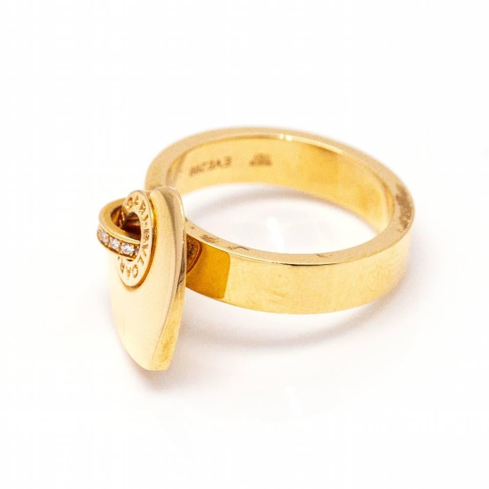 Original BVLGARI ring, CUORE collection in Rose Gold with Diamonds for women (with original box and unworn)  20x Brilliant Cut Diamonds with a total weight of 0,09cts in F/VVS quality  Size 14  18kt Rose Gold  9,46 grams  Arm width: 5mm, Heart width