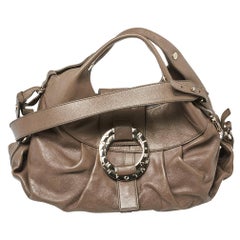 Bvlgari Dark Beige Leather Chandra Hobo