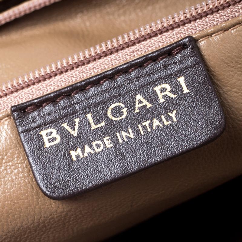 Bvlgari Dark Brown Leather Leoni Satchel 5