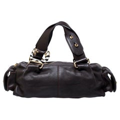 Bvlgari Dark Brown Leather Leoni Satchel