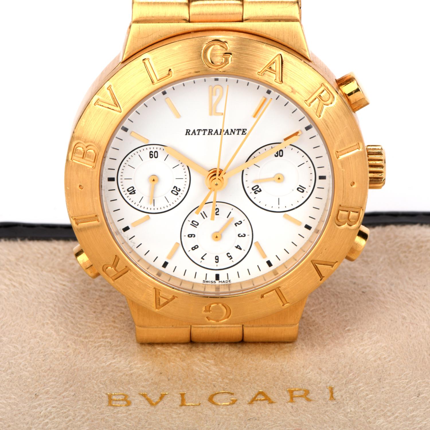 Bvlgari Diagono Or 18 Carats Pro Terra Rattrapante Ref CH40GL Montre Homme 5