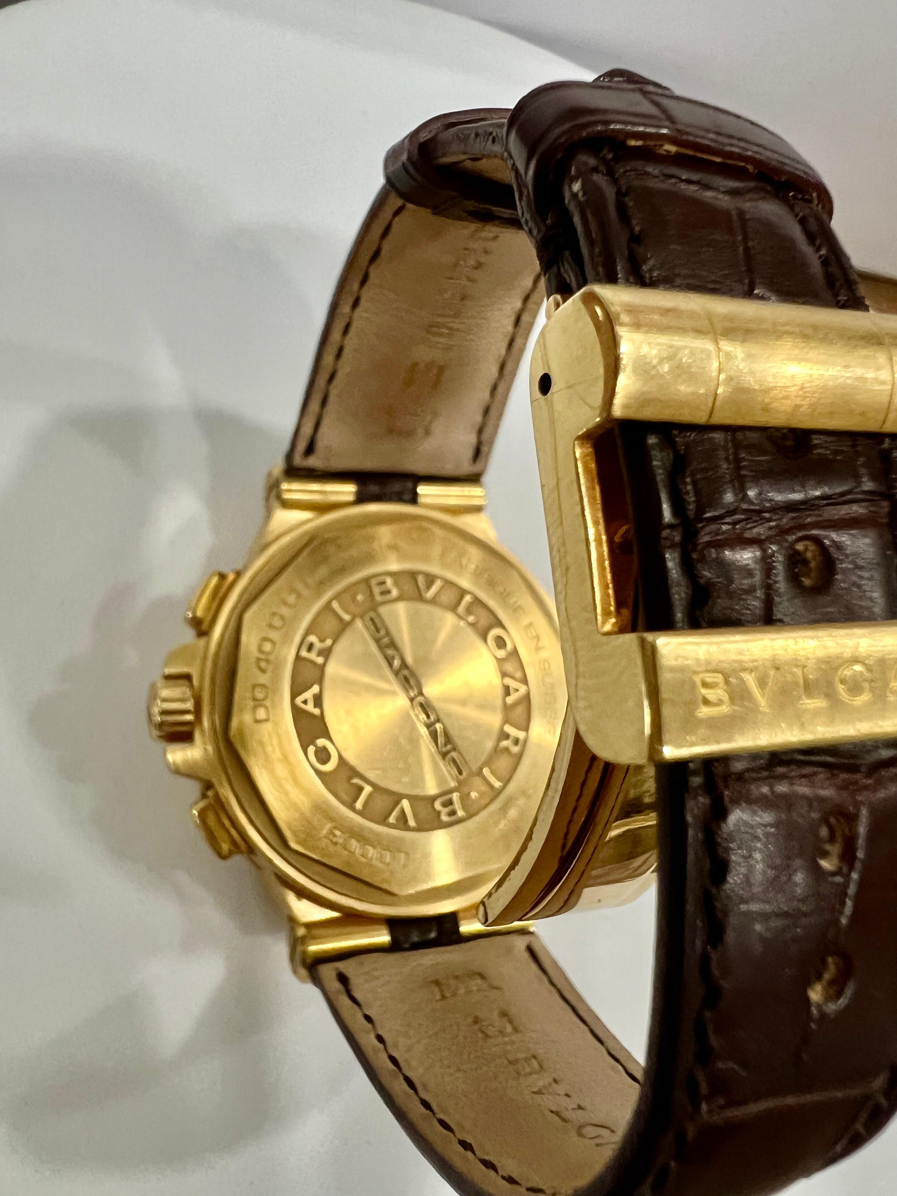 Bvlgari Diagono Montre en or rose 18 carats avec cadran chocolat, édition limitée Excellent état - En vente à Bilbao, ES