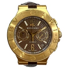 Bvlgari Diagono 18k Rose Gold Watch with Chocolate Face Limited Edition