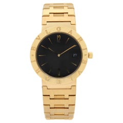 Bvlgari Diagono 18k Yellow Gold Black Dial Unisex Quartz Watch BB.39.GG