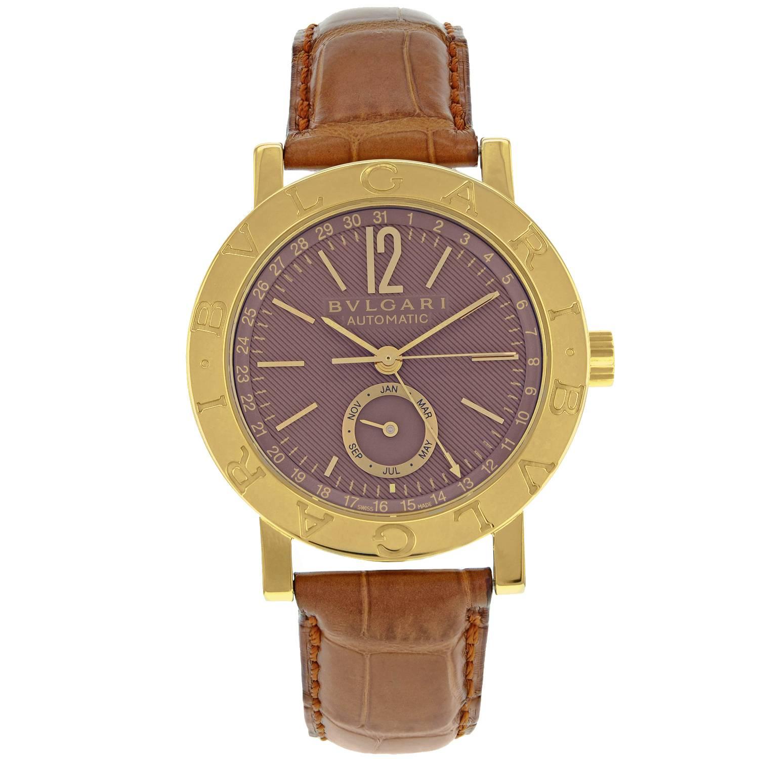 Bvlgari Diagono BB 38 GL AC 18 Karat Yellow Gold Automatic Men's Watch