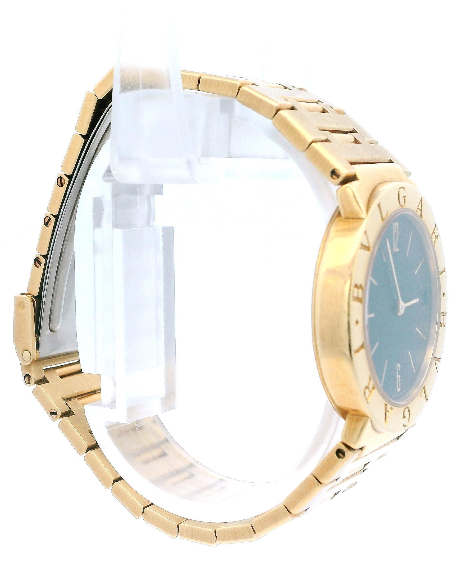 Women's Bvlgari Diagono BB30GGD 18K Yellow Gold Ladies Watch For Sale