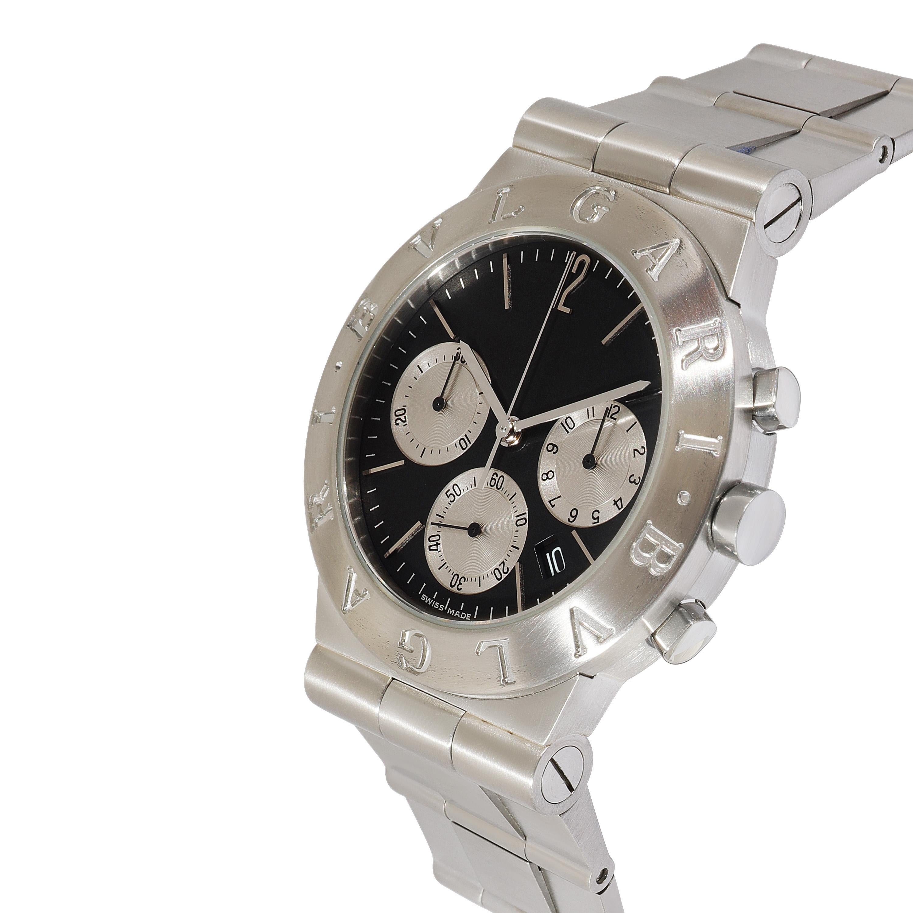 Bvlgari Diagono CH 35 S Unisex-Uhr aus Edelstahl im Zustand „Hervorragend“ in New York, NY