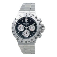 Bvlgari Montre chronographe automatique Diagono en acier inoxydable pour hommes CH40STA