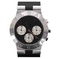 Bvlgari Diagono Chronograph Stainless Steel Watch With A Ceramic Strap