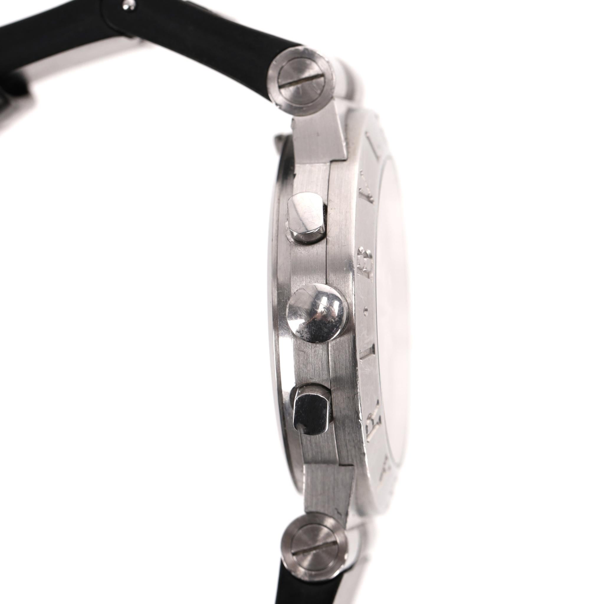 Orologio cronografo Bvlgari Diagono in acciaio con cinturino in ceramica in vendita 5