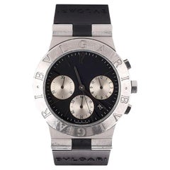 Bvlgari Diagono Chronograph Stainless Steel Watch With A Ceramic Strap