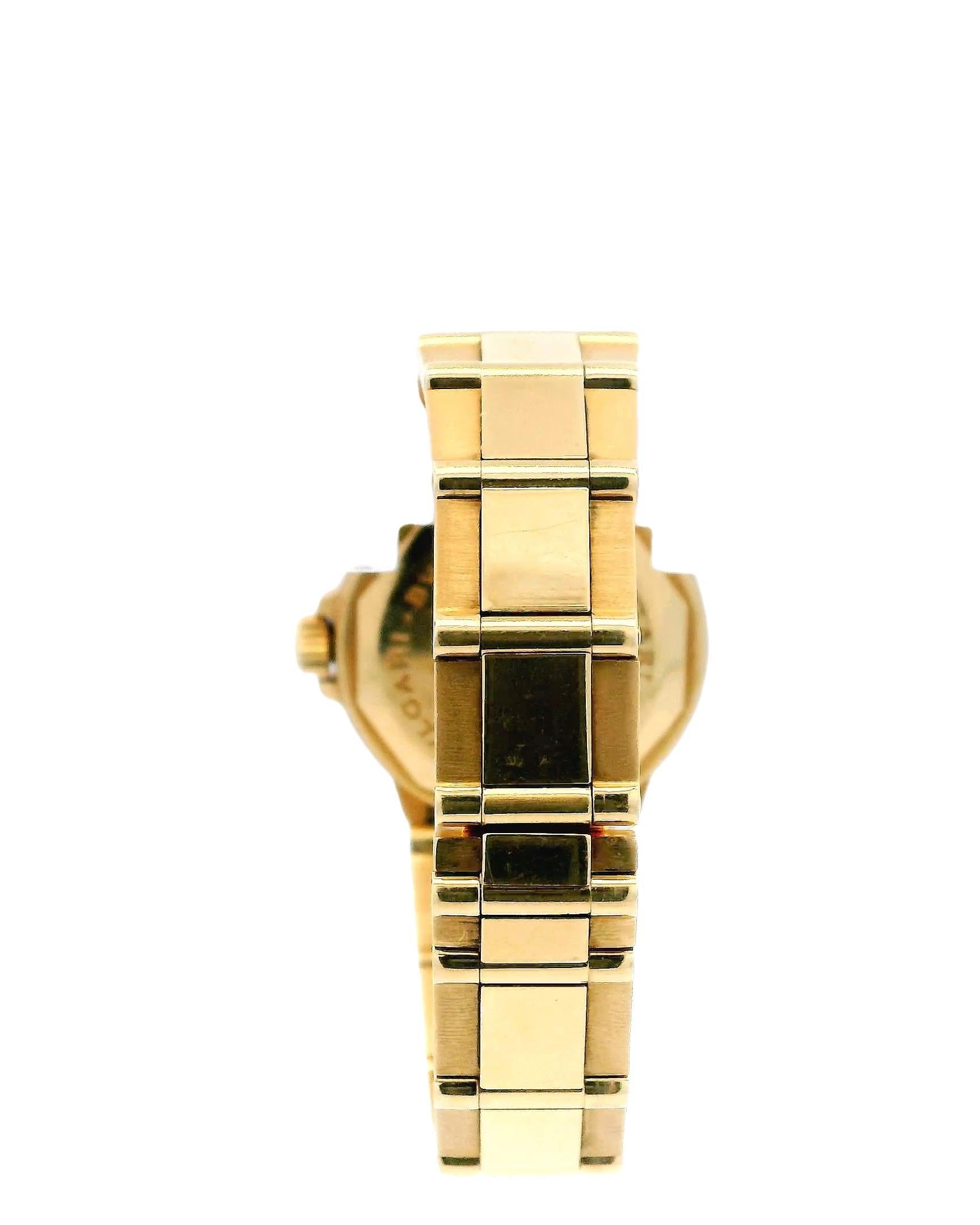 Bvlgari Diagono LCV29G Midsize 18K Yellow Gold Ladies Watch For Sale 4